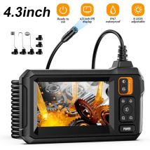 Przemysłowa kamera endoskopowa 4,3-calowy ekran IPS 8 mm HD1080P IP67 Wodoodporny boroskop inspekcyjny z 8 diodami LED do naprawy rur samochodowych