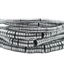 Coin Shape Natural Stone Silver Color Hematite 3/4/6/8MM Flat Round Spacer Loose Beads For Jewelry Making DIY Bracelet Findings