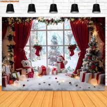 Frohe Weihnachten Geschenk Fotografie Kulissen Requisiten Innendekoration Winter Wunderbare Heiligabend Neujahr Hintergrund RD-11
