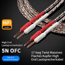 1 Paar Viborg VS 903 Flachlautsprecher-Audiophile-Kabel, HiFi-Lautsprecherkabel mit Stecker aus reinem Kupfer für Heimkino-Leistungsverstärker