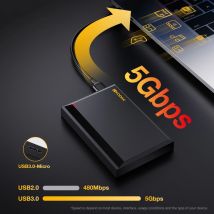 KODAK P190 Disco Rigido Esterno Portatile HDD 500GB 1TB USB 3.0, Disco Meccanico Mobile per PC, Laptop e Archiviazione Gaming