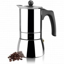 Magefesa Genova - Cafetera Italiana de Acero Inoxidable 18/10, Mango Ergonómico, Ahorro de Energía, Todo Tipo de Cocinas, Inducción