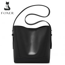 FOXER Lady Women Hobo Borsa a secchiello Borse a tracolla moda in pelle crosta Borsa di grande capacità Borse da donna con tracolla larga regolabile