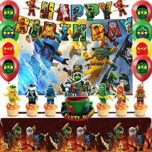 Ninja Party Decorations,28 Pcs Ninja Birthday Party Supplies-Ninja Party Banner Balloons Backdrop etc Ninja Birthday Decorations