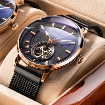 SOLLEN Automatische Mechanische Uhren für Männer Voller Stahl Uhren Wasserdicht Leucht Dual Skeleton Schweiz Luxus Marke SL362