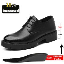 Neue Luxus Herren Brogues Leder Aufzug Schuhe Mann Höhe Erhöhen Einlegesohle 8 cm/10 cm Schwarz Formale Business hochzeit Arbeit Männer Schuhe