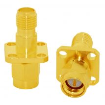 1pc sma Buchse Schalter männlich RF Koax Adapter Konverter 4-Loch Panel Mount Flansch vergoldet neuen Großhandel