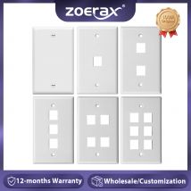 ZoeRax 0/1/2/3/4/6-Port Keystone Jack Wandplatte, Low Profile RJ45 Wandplatte für Keystone Jacks in Weiß