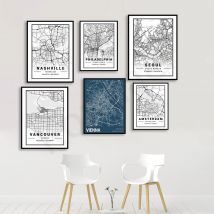 Sydney Amsterdam Vienna Vancouver New York Cincinnati Tucson Austin Texas Philadelphia Seoul Nashville. Poster der Stadtplan