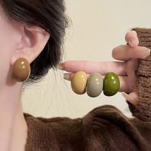 Koreanische Halbkreis Acryl Harz Stud Ohrringe Für Frauen Mode Vintage Ohrring Schmuck Zubehör Party Geschenke
