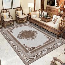 RAKKS Leichter, luxuriöser europäischer Druck, Wohnzimmer, Schlafzimmer, Kristall-Samt-Teppich, schmutzabweisender geometrischer Teppich