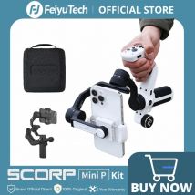 FeiyuTech Scorp Mini-P Kit cardán para teléfono inteligente de 3 ejes, rastreador AI, luz de relleno, para iPhone 16 Pro Max y estabilizador Android