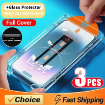 NNBILI Displayschutzfolie aus gehärtetem Glas, Härtegrad 9H, kratzfeste, ölabweisende Beschichtung, einfache Installation für iPhone 11–16 x xr xs pro max