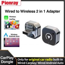 Adapter 2w1 Wireless CarPlay Android Auto Smart USB Dongle WiFI BT Auto Connect AI Box Plug Play do fabrycznie przewodowych samochodów z CarPlay