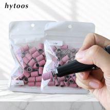HYTOOS 50 Teile/beutel Rosa Schleifbänder Ohne Dorn Elektrische Nagelbohrer Zubehör Gel Entfernung Nägel Pflege Polieren Werkzeug