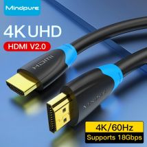 Cavo HDMI Mindpure 2.0 4K@60Hz 18Gbps Cavi video HDMI per HDTV, PC, laptop, proiettori, monitor 0,5 m 1 m 1,5 m 2 m 3 m 5 m 8 m 10 m 15 m
