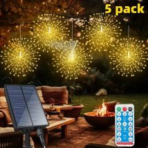 450 Led Fuochi D'artificio Solari Luce Esterna Giardino 5 pz/set Sospeso Fiore Fata Luci Con 8 Modalità di Illuminazione Lampada Fuochi D'artificio Solari