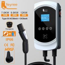 feyree Stacja ładująca EV 32A 7.6KW Ładowarka samochodowa EVSE Wallbox 9.6KW 12KW 5m Kabel TS-NACS Gniazdo APP Control