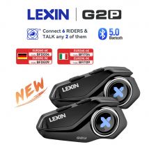 Cuffie Bluetooth per casco interfono moto Lexin G2P, comunicatore vivavoce fino a 6 ciclisti interfono con radio FM