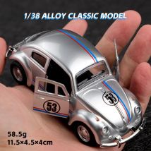 1:38 Vintage Die-Cast Racing Car Toy High-Quality Metal Alloy Manual Pull-Back Suitable for Ages 3+ Collectible Classical Car