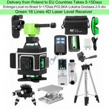 KaiTian Nivel Laser Livello Treppiede Autolivellante 360 Batteria Strumento Professionale Verde 4D Croce 16 Linea Livello Laser Ricevitore Esterno