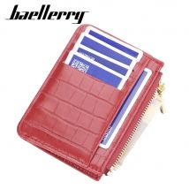 Baellerry Vertikale Reißverschluss-Geldbörse für Damen, schmale Geldbörse aus Pu-Leder mit Münzfach, modisch, 2025