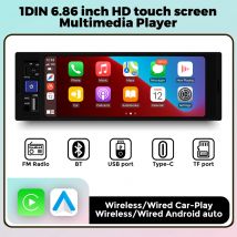 6,86 Zoll 1-Din HD Touchscreen intelligentes System Auto Multimedia Universal MP5-Player Unterstützung Backup-Kamera Swc Spiegel Link BT