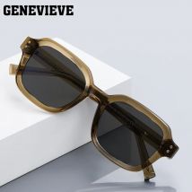 GENEVIEVE Klassische, schlichte, modische, polarisierte Sonnenbrille mit geometrischem Design, anpassbare UV-Schutz-Sonnenbrille PFD2190