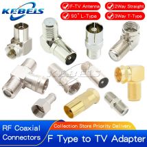 2 Stück F-Typ auf TV IEC 90-Grad-TV-Antennenstecker, rechtwinkliger Adapter, Stecker-zu-Buchse-Koaxialkabel, F-TV-Kombination