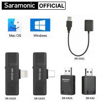 Saramonic SR-EA2 Audio Adapter with Lightning Type-C USB Connector for Smartphone PC iPhone Computers 3.5mm TRS/TRRS Microphone