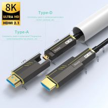 Cavo HDMI 2.1 in fibra ottica 8K 8K 60Hz 4K 120Hz cavo in fibra ottica di grado industriale Micro HDMI a testa rimovibile compatibile con HDMI