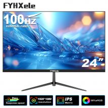 FYHXele Monitor da 24 pollici PC Display LCD da tavolo da 100 Hz Display da gioco con pannello FHD con altoparlanti Supporto compatibile HDMI Free-Sync