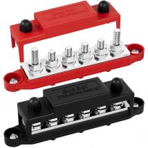 DaierTek 275A Bus Bar 12V Power Distribution Block Car Audio Bus Bar 6 x 5/16" (M8) Terminal Stud Positive Ground Battery Bus Bar