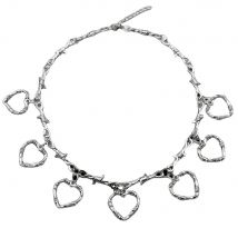 Harajuku Wire Thorn Iron Heart Necklaces Fashion For Women Man Hip-Hop Gothic Jewelry Barbed Wire Small Thorn Chain Collar Gift