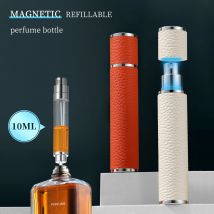 Louischanzl 10ml magnes butelka z atomizerem do perfum przenośny skórzany rozpylacz do pokładowania ciasne uszczelnienie podróżny spray do perfum prezent