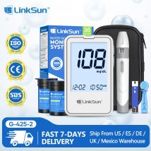 LinkSun G-425-1/-2/-3 Glucosemetro Monitor Kit completo 10/50/100 pezzi Strisce reattive Tester per zucchero nel sangue Diabete Misuratore di glucosio nel sangue