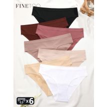 6Pcs Nahtlose Eis Seide Höschen Frauen Niedrigen Taille Höschen Sexy Stretchy Briefs Unterwäsche Weibliche Weiche Feste Ultra-dünne dessous S-XL