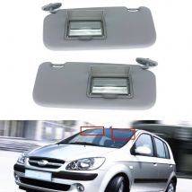 Parasol gris para HYUNDAI GETZ CLICK 2002-2012 LHD, parasol delantero izquierdo/derecho para coche, cubierta ciega, sombra protectora con espejo