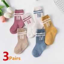 3 Paar Kinder stricken weiche Baumwolle Briefs ocken Kinder lange Knies trümpfe Kleinkind Kleinkind Baby Jungen Mädchen süße Streifen Socken