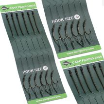 6 Stück Karpfenangeln Haar Rigs fertig hergestellter Karpfenangelhaken Größe 2 # 4 # 6 # 8, Zubehör für Angelausrüstung, Pesca