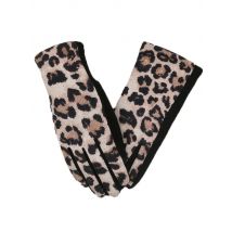 Women's Winter Fashion Leopard Gloves Thin Cashmere Warm Full Finger Touch Screen Gloves Female Wool Warm Driving Gloves K11