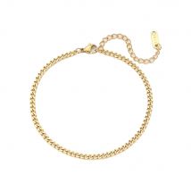 E.B.belle Tarnish Free Hypoallergenic 2.5mm 6mm 8mm Cuban Chain Gold Plated Anklets For Women Summer Beach Foot Bracelet Jewelry