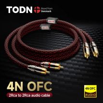 TODN 1 paio cavo audio RCA 2 cavi di interconnessione RCA a 2 cavi HIFI stereo 4N OFC maschio a maschio per amplificatore DAC TV audio per auto