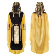 Set di costumi da faraone egiziano da uomo 7 pezzi Re dell'Egitto Re Tut Accessori cosplay Abiti da festa per cosplay di Halloween