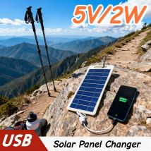 2W 5V Solarpanel mit USB wasserdicht Outdoor Wandern und Camping tragbare Batterie Handy Lade Bank Lade Panel 5V