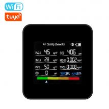 14-in-1 Tuya WiFi Luftqualitätsmonitor CO2-Detektor für den Innenbereich CO2/CO/TVOC/HCHO/PM2.5/PM1.0/PM10/Temperatur/Feuchtigkeit APP-Steuerung
