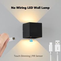 Drahtlose Cube LED Wandleuchte Up Down USB wiederaufladbar mit Schalter/PIR Sensor 5V magnetisches Nachtlicht Korridor Veranda Wandleuchte Licht