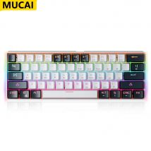 MUCAI MK61 Tastiera meccanica da gioco USB Interruttore rosso Retroilluminato RGB Hot Swapable 61 tasti Cavo staccabile cablato