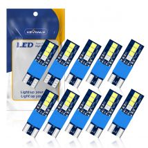 10 szt. Żarówka LED W5W 194 T10 Canbus do samochodu, kolor lodowy niebieski biały, do oświetlenia wnętrza, lampki mapy, lampki do czytania, lampki szerokości, 12V uniwersalna
