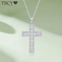 TBCYD 1 cttw D Farbe Klassische Moissanite Kreuz Anhänger Halskette Für Frauen S925 Silber Diamant Hals Kette Edlen Schmuck 2024 neue